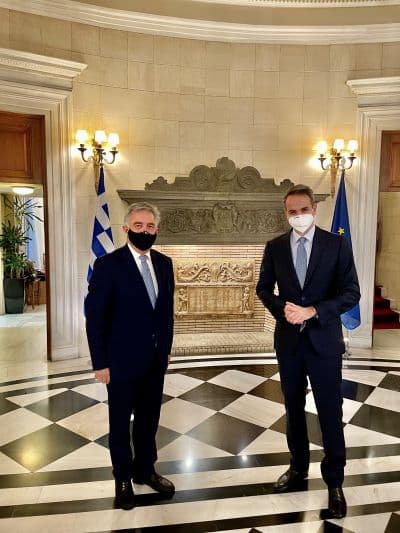 Συνάντηση του  βουλευτή Δωδεκανήσου κου Υψηλάντη με τον Πρωθυπουργό στο Μέγαρο Μαξίμου