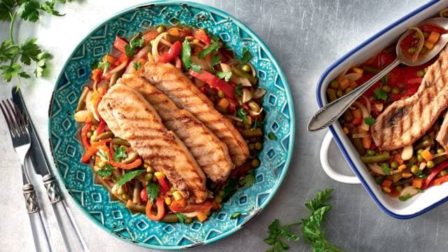 Χοιρινή πανσέτα με λαχανικά