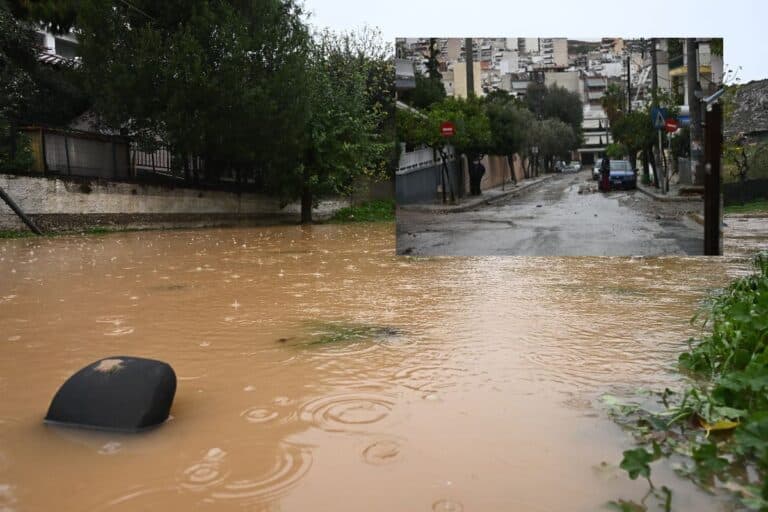 Προβλήματα στην Αττική από την κακοκαιρία Byron: «Λίμνη» η Μάνδρα