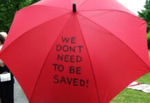 we dont need to be saved red umbrella