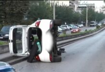 Θεσσαλονίκη: Ντεραπάρισε αυτοκίνητο στη μέση του δρόμου